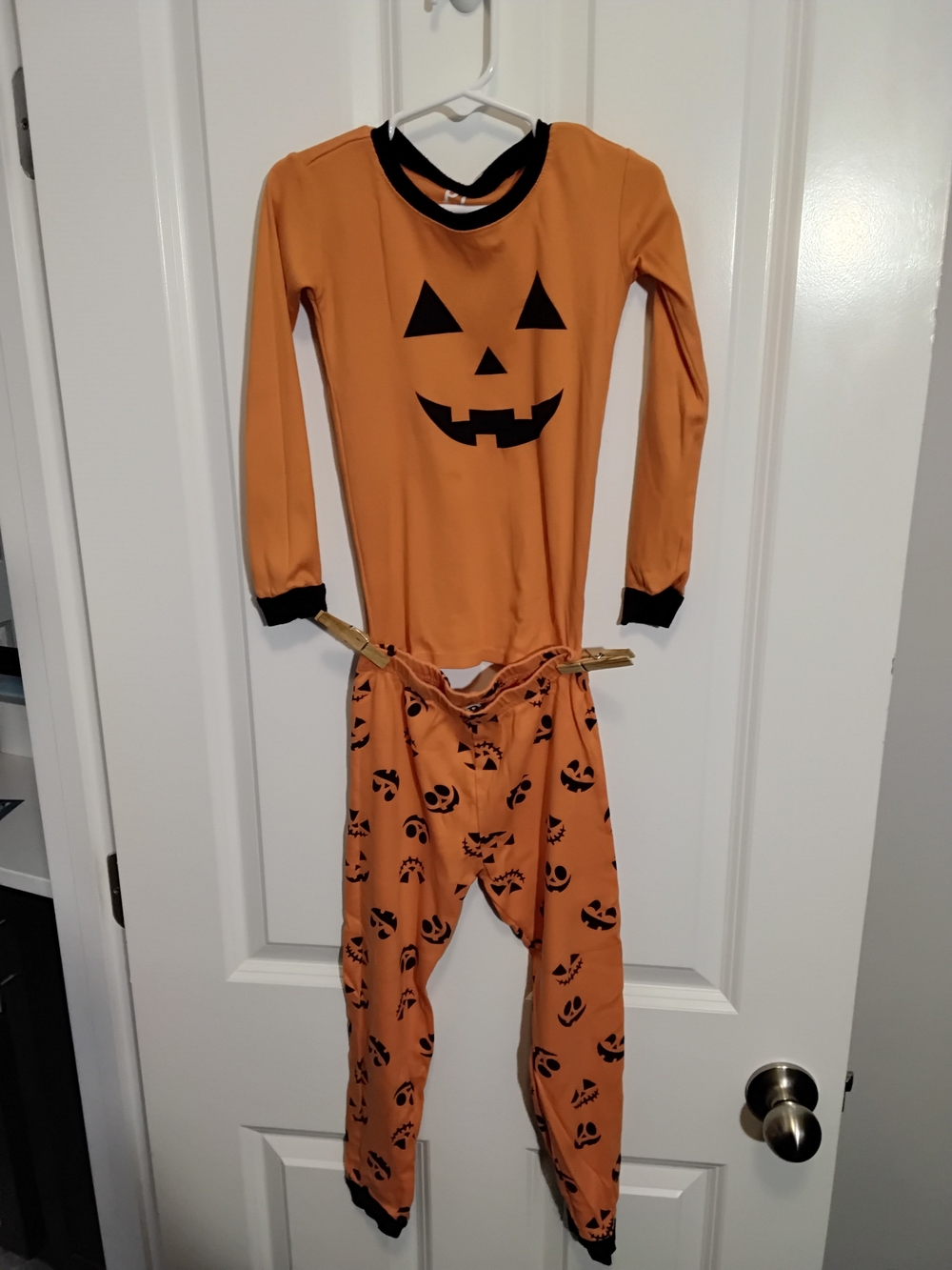 Kids Pumpkin Jack-O'-Lantern Pajama Set - Orange